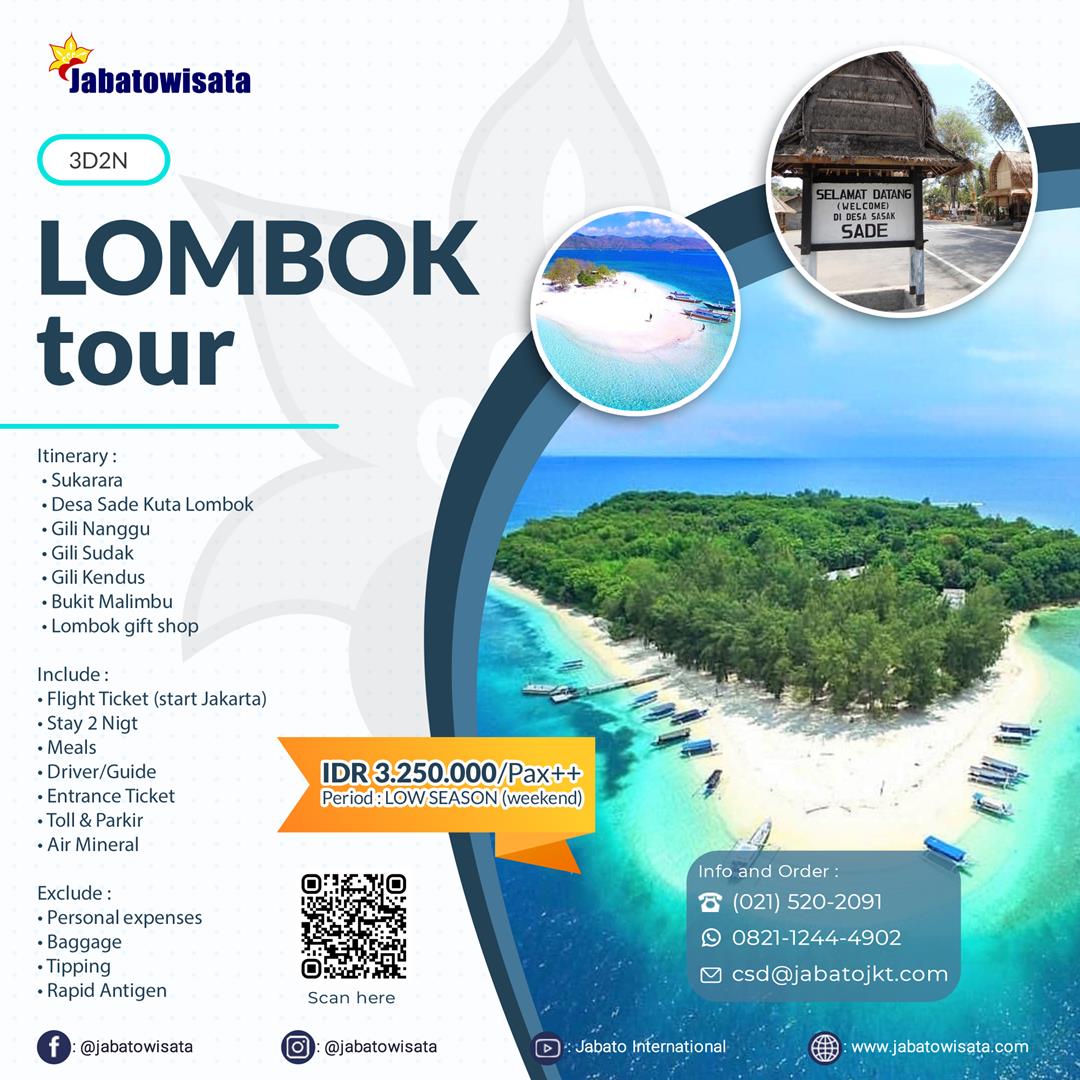 biaya tour travel ke lombok